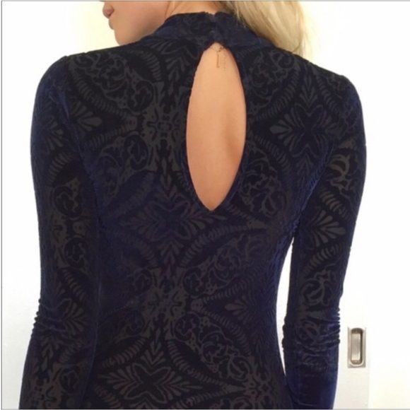 FREE PEOPLE Velvet Burnout Boho Print Dress - Picture 2 of 9